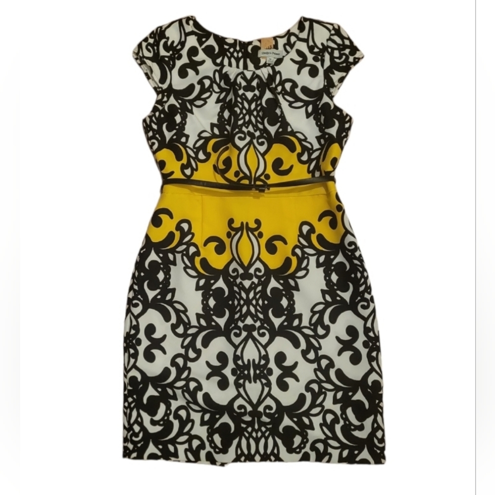 Shelby & Palmer Yellow / Black / White Dress Size 12